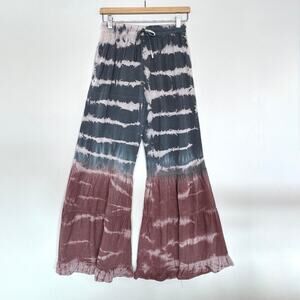 Yak & Yeti tie-dye flare leg pants, size M, new without tags